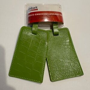 Embark Croc Embossed Luggage Tags Lime Green
